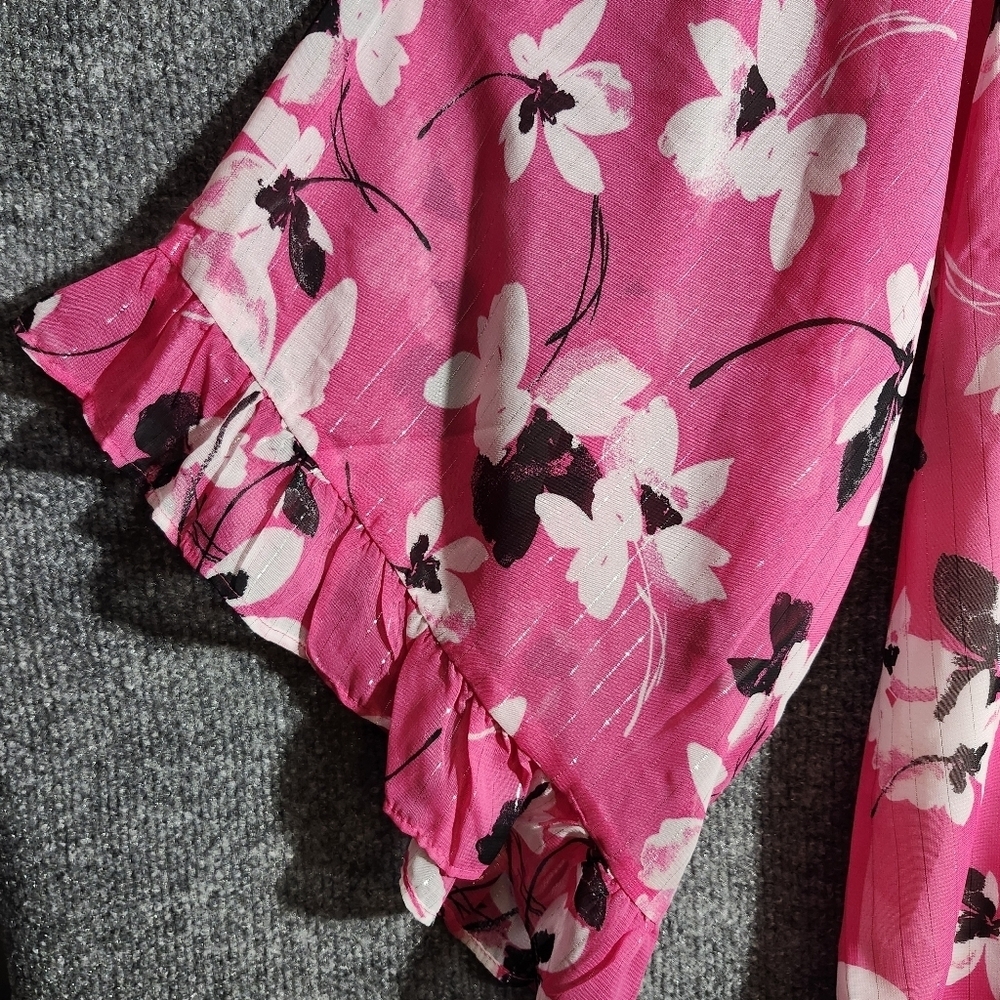 Cato women's blouse top size XL pink floral new with tags - Picture 3 of 6